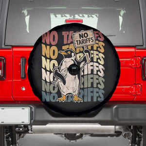 Funny Resist Penguins Spare Tire Cover No Tariffs On Penguin TS11 Black Print Your Wear
