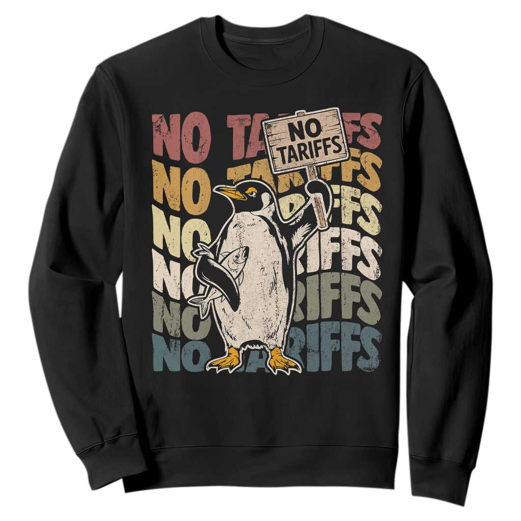 Funny Resist Penguins Sweatshirt No Tariffs On Penguin TS11 Black Print Your Wear