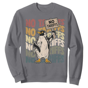 Funny Resist Penguins Sweatshirt No Tariffs On Penguin TS11 Charcoal Print Your Wear
