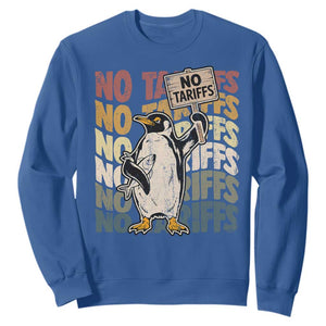 Funny Resist Penguins Sweatshirt No Tariffs On Penguin TS11 Royal Blue Print Your Wear