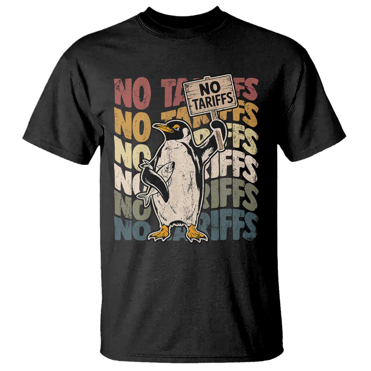 Funny Resist Penguins T Shirt No Tariffs On Penguin TS11 Black Print Your Wear