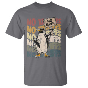 Funny Resist Penguins T Shirt No Tariffs On Penguin TS11 Charcoal Print Your Wear