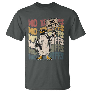Funny Resist Penguins T Shirt No Tariffs On Penguin TS11 Dark Heather Print Your Wear