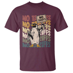 Funny Resist Penguins T Shirt No Tariffs On Penguin TS11 Maroon Print Your Wear