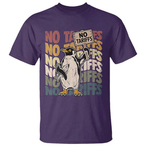 Funny Resist Penguins T Shirt No Tariffs On Penguin TS11 Purple Print Your Wear