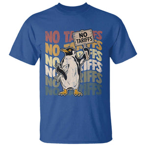 Funny Resist Penguins T Shirt No Tariffs On Penguin TS11 Royal Blue Print Your Wear
