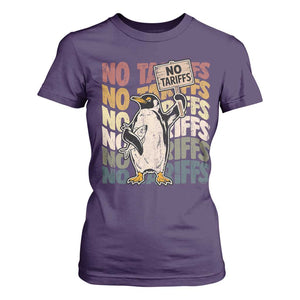 Funny Resist Penguins T Shirt For Women No Tariffs On Penguin TS11 Purple Print Your Wear
