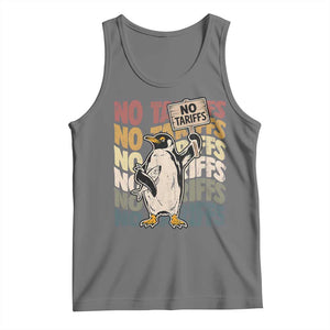 Funny Resist Penguins Tank Top No Tariffs On Penguin TS11 Black Heather Print Your Wear