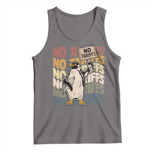 Funny Resist Penguins Tank Top No Tariffs On Penguin TS11 Deep Heather Print Your Wear
