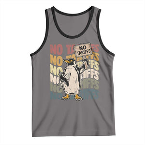 Funny Resist Penguins Tank Top No Tariffs On Penguin TS11 Deep Heather Black Print Your Wear