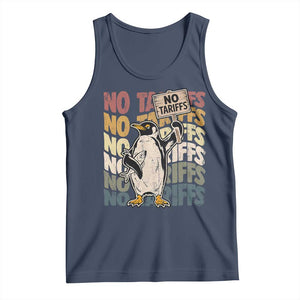 Funny Resist Penguins Tank Top No Tariffs On Penguin TS11 Navy Print Your Wear