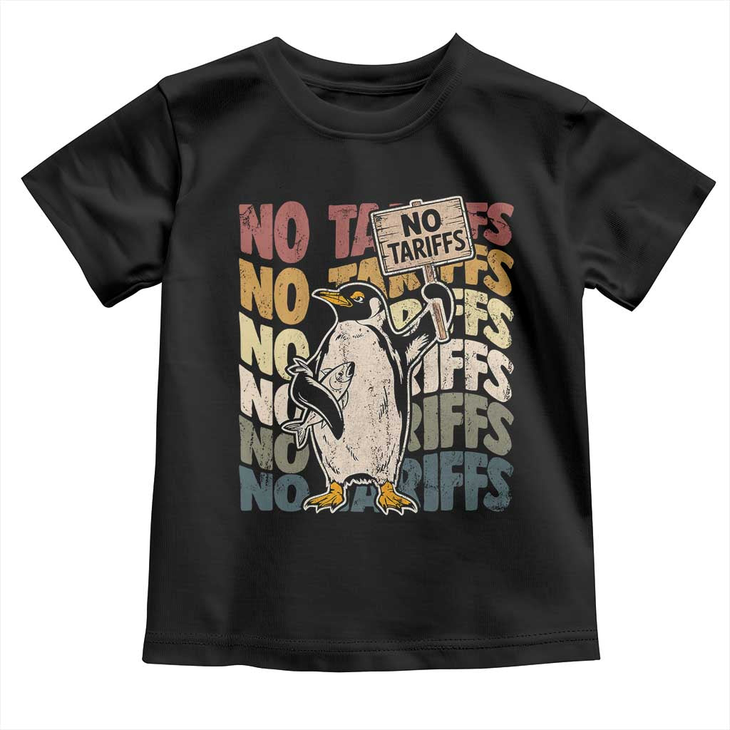 Funny Resist Penguins Toddler T Shirt No Tariffs On Penguin TS11 Black Print Your Wear