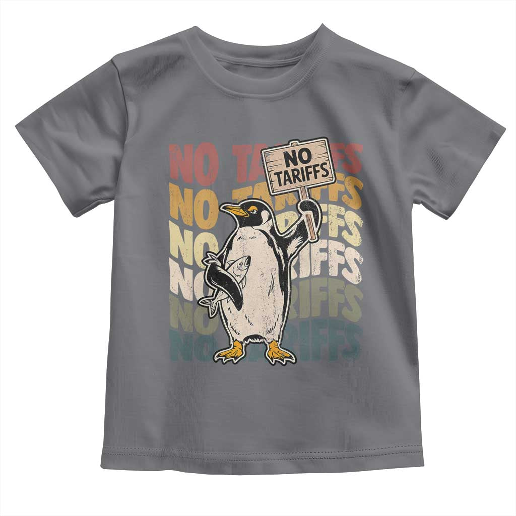 Funny Resist Penguins Toddler T Shirt No Tariffs On Penguin TS11 Charcoal Print Your Wear