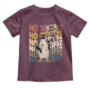 Funny Resist Penguins Toddler T Shirt No Tariffs On Penguin TS11 Maroon Print Your Wear