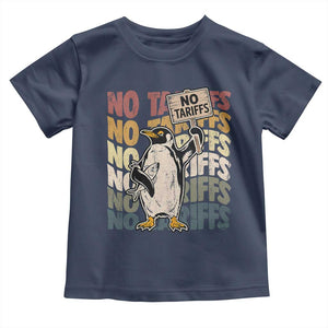 Funny Resist Penguins Toddler T Shirt No Tariffs On Penguin TS11 Navy Print Your Wear