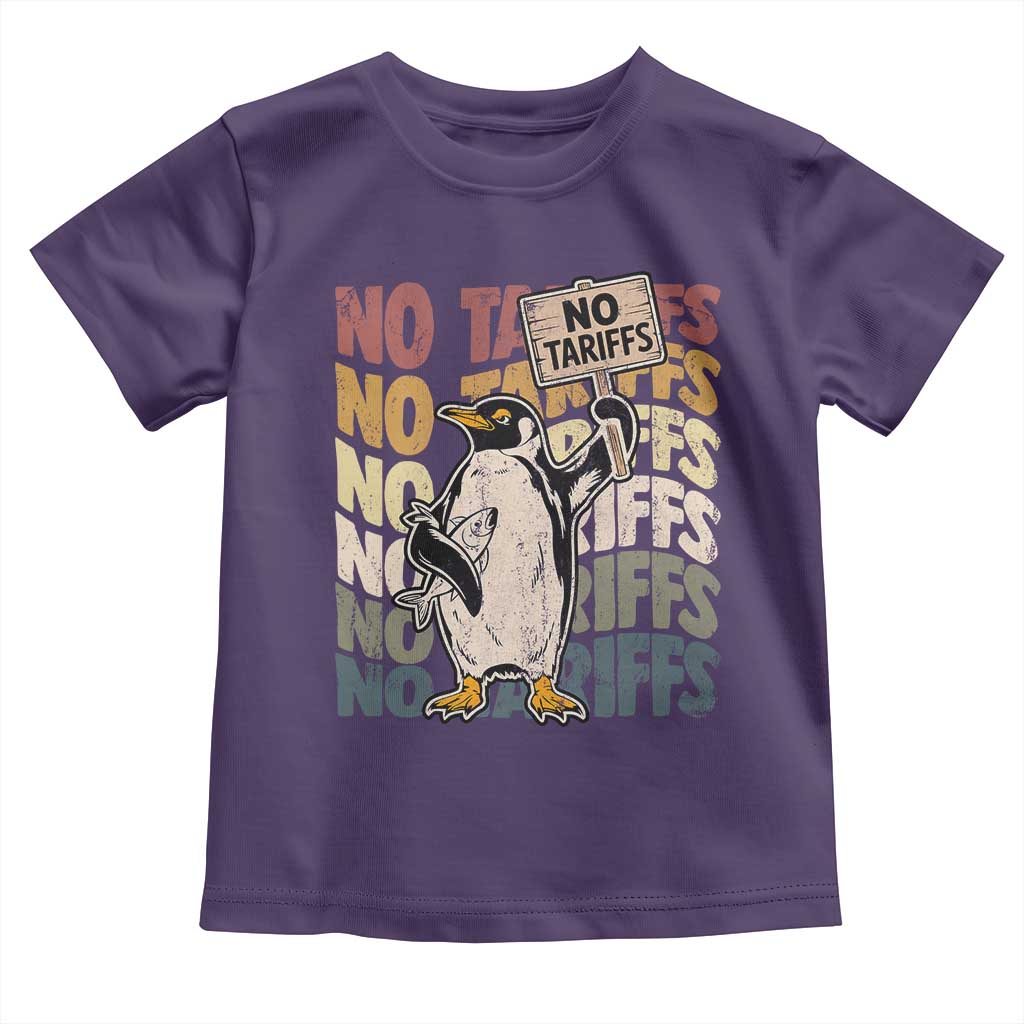 Funny Resist Penguins Toddler T Shirt No Tariffs On Penguin TS11 Purple Print Your Wear