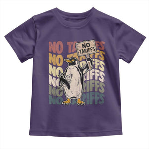 Funny Resist Penguins Toddler T Shirt No Tariffs On Penguin TS11 Purple Print Your Wear