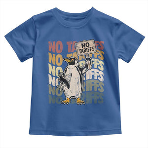 Funny Resist Penguins Toddler T Shirt No Tariffs On Penguin TS11 Royal Blue Print Your Wear