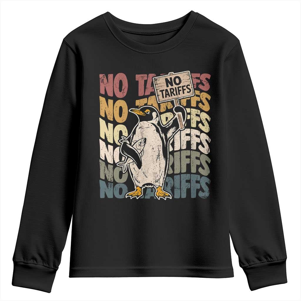 Funny Resist Penguins Youth Sweatshirt No Tariffs On Penguin TS11 Black Print Your Wear