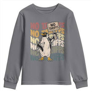 Funny Resist Penguins Youth Sweatshirt No Tariffs On Penguin TS11 Charcoal Print Your Wear