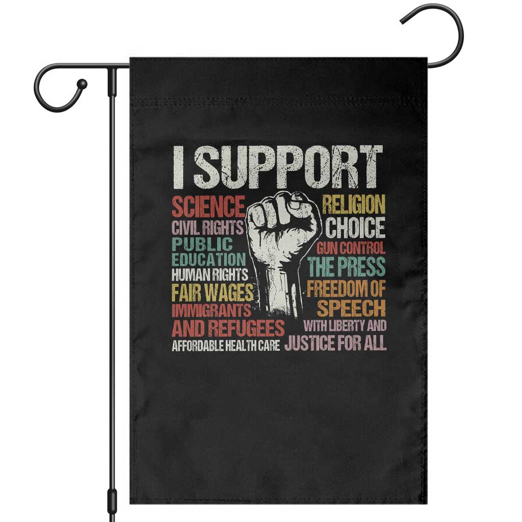 I Support Progressive Liberal Human Rights Garden Flag Vintage Hand Fist TS11 Black Print Your Wear
