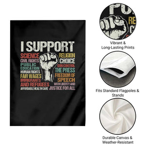I Support Progressive Liberal Human Rights Garden Flag Vintage Hand Fist TS11 Print Your Wear
