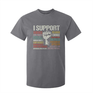 I Support Progressive Liberal Human Rights T Shirt For Kid Vintage Hand Fist TS11 Charcoal Print Your Wear