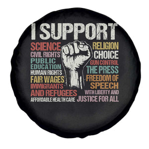 I Support Progressive Liberal Human Rights Spare Tire Cover Vintage Hand Fist TS11 Print Your Wear
