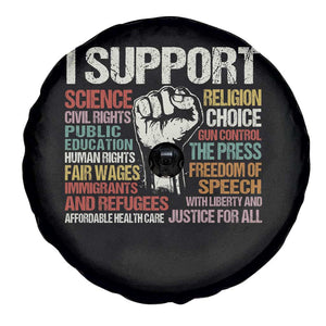 I Support Progressive Liberal Human Rights Spare Tire Cover Vintage Hand Fist TS11 Print Your Wear