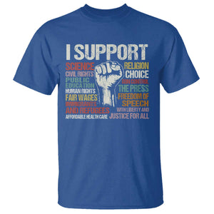 I Support Progressive Liberal Human Rights T Shirt Vintage Hand Fist TS11 Royal Blue Print Your Wear
