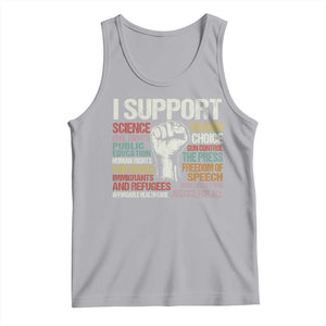 I Support Progressive Liberal Human Rights Tank Top Vintage Hand Fist TS11 Athletic Heather Print Your Wear
