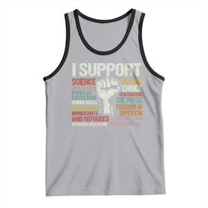 I Support Progressive Liberal Human Rights Tank Top Vintage Hand Fist TS11 Athletic Heather Black Print Your Wear
