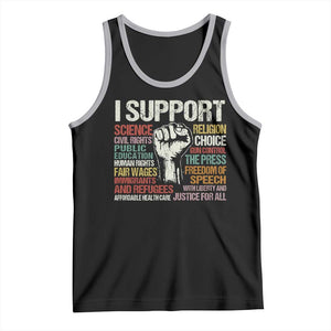 I Support Progressive Liberal Human Rights Tank Top Vintage Hand Fist TS11 Black Athletic Heather Print Your Wear