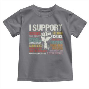 I Support Progressive Liberal Human Rights Toddler T Shirt Vintage Hand Fist TS11 Charcoal Print Your Wear