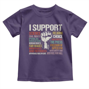 I Support Progressive Liberal Human Rights Toddler T Shirt Vintage Hand Fist TS11 Purple Print Your Wear