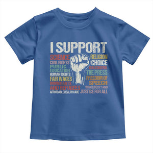 I Support Progressive Liberal Human Rights Toddler T Shirt Vintage Hand Fist TS11 Royal Blue Print Your Wear
