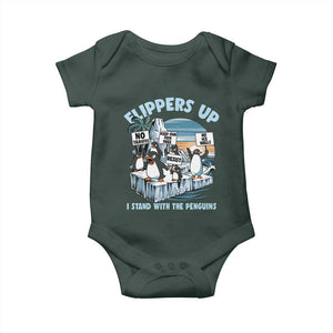 Flippers Up I Stand With The Peinguins Baby Onesie Penguins Tariff Resist TS11 Print Your Wear