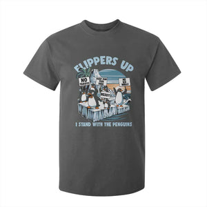 Flippers Up I Stand With The Peinguins T Shirt For Kid Penguins Tariff Resist TS11 Dark Heather Print Your Wear
