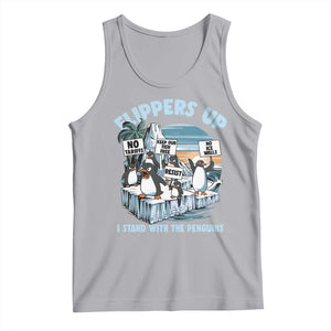 Flippers Up I Stand With The Peinguins Tank Top Penguins Tariff Resist TS11 Athletic Heather Print Your Wear