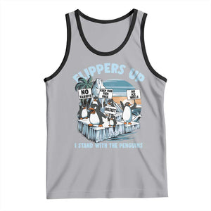 Flippers Up I Stand With The Peinguins Tank Top Penguins Tariff Resist TS11 Athletic Heather Black Print Your Wear
