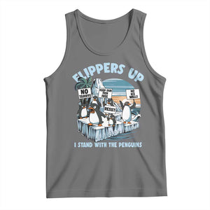 Flippers Up I Stand With The Peinguins Tank Top Penguins Tariff Resist TS11 Black Heather Print Your Wear