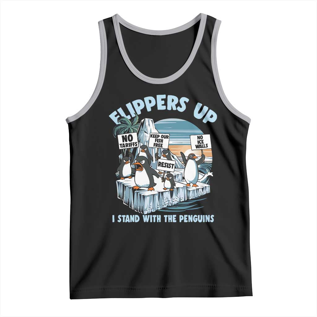 Flippers Up I Stand With The Peinguins Tank Top Penguins Tariff Resist TS11 Black Athletic Heather Print Your Wear