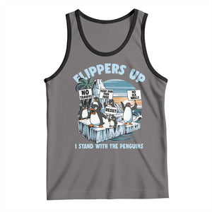 Flippers Up I Stand With The Peinguins Tank Top Penguins Tariff Resist TS11 Deep Heather Black Print Your Wear