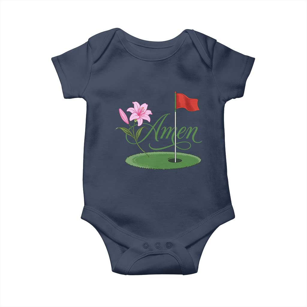 Amen Funny Golf Baby Onesie Azalea Floral Augusta Georgia for Golfers TS11 Navy Print Your Wear
