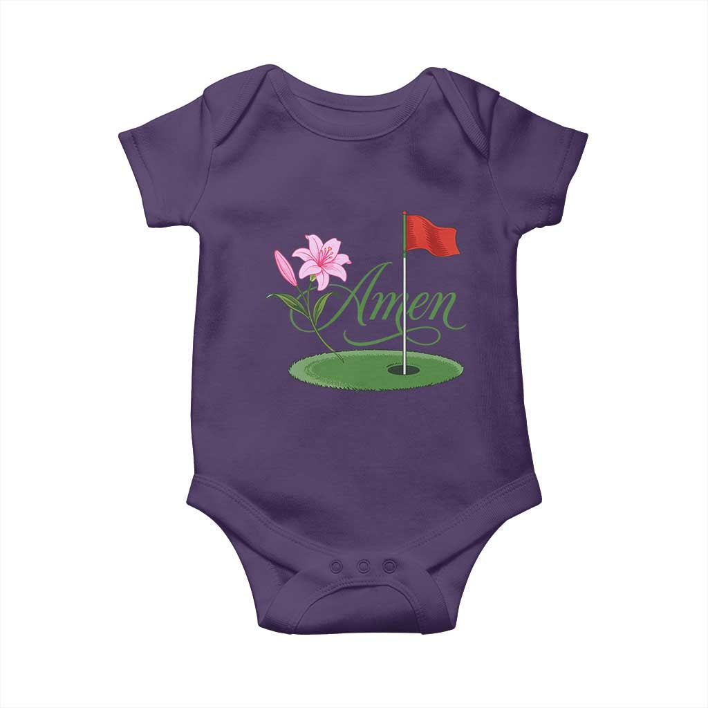 Amen Funny Golf Baby Onesie Azalea Floral Augusta Georgia for Golfers TS11 Purple Print Your Wear