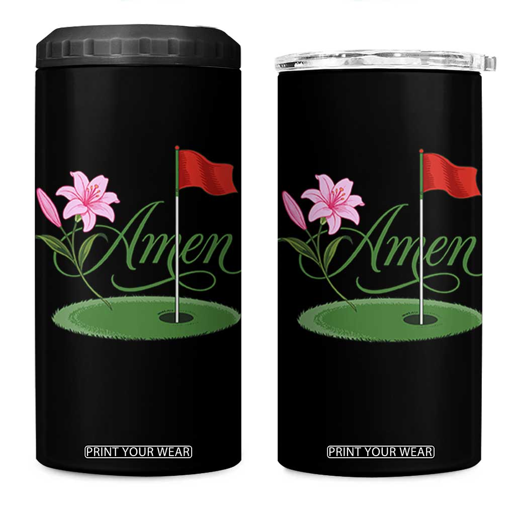 Amen Funny Golf 4 in 1 Can Cooler Tumbler Azalea Floral Augusta Georgia for Golfers TS11 One Size: 16 oz Black Print Your Wear
