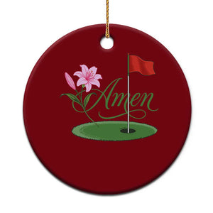 Amen Funny Golf Ceramic Ornament Azalea Floral Augusta Georgia for Golfers TS11 1pc Red Print Your Wear