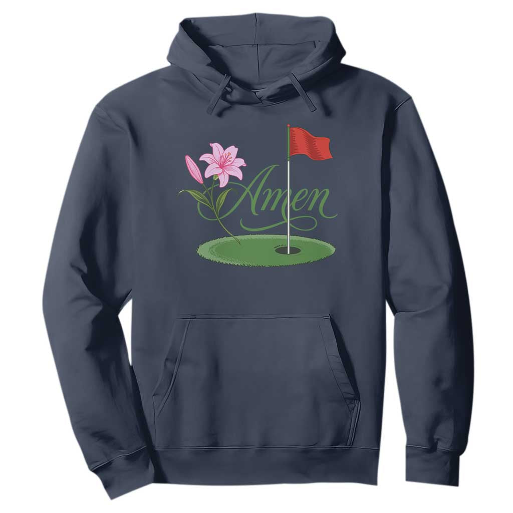 Amen Funny Golf Hoodie Azalea Floral Augusta Georgia for Golfers TS11 Navy Print Your Wear