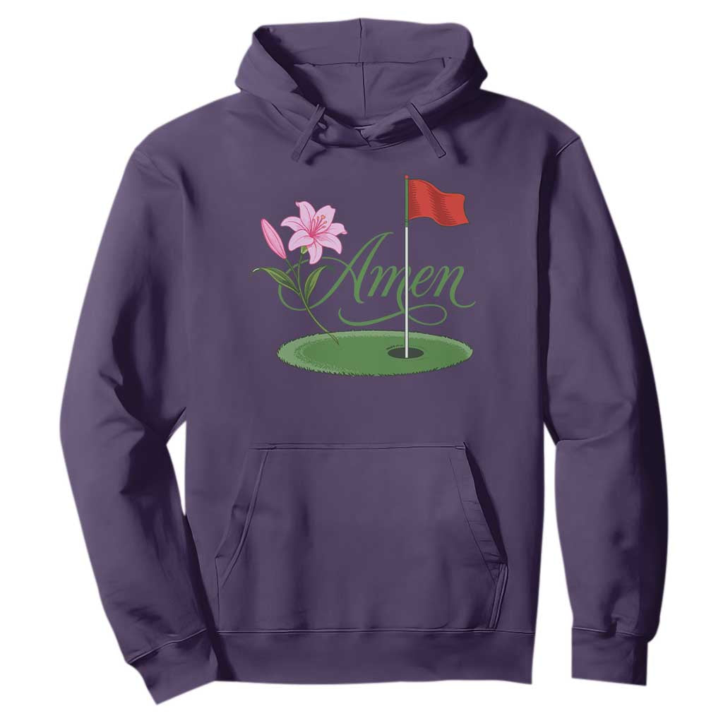Amen Funny Golf Hoodie Azalea Floral Augusta Georgia for Golfers TS11 Purple Print Your Wear