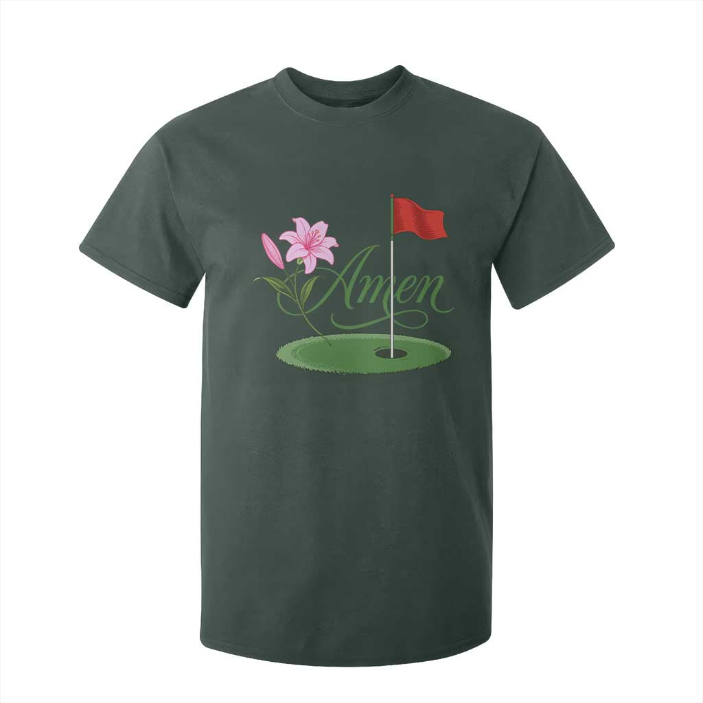 Amen Funny Golf T Shirt For Kid Azalea Floral Augusta Georgia for Golfers TS11 Dark Forest Green Print Your Wear